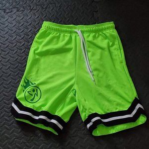 Zumba Fitness Basketball Green Shorts Size Small